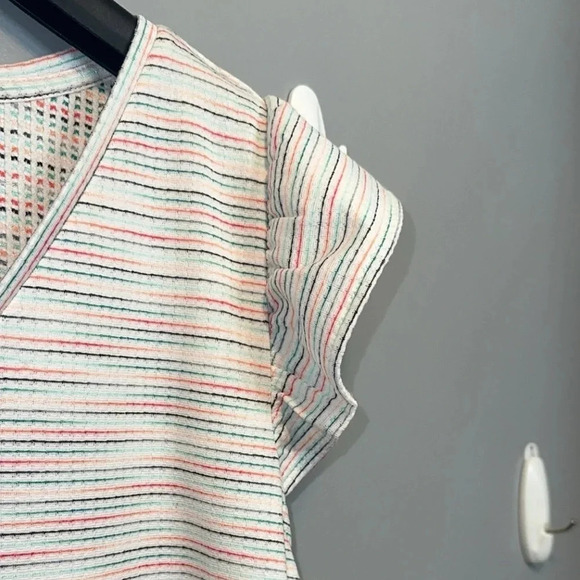 NWT LOFT Dress ~ Loft Petite Ruffle Sleeve V-Neck Swing Dress Medium - Picture 5 of 11